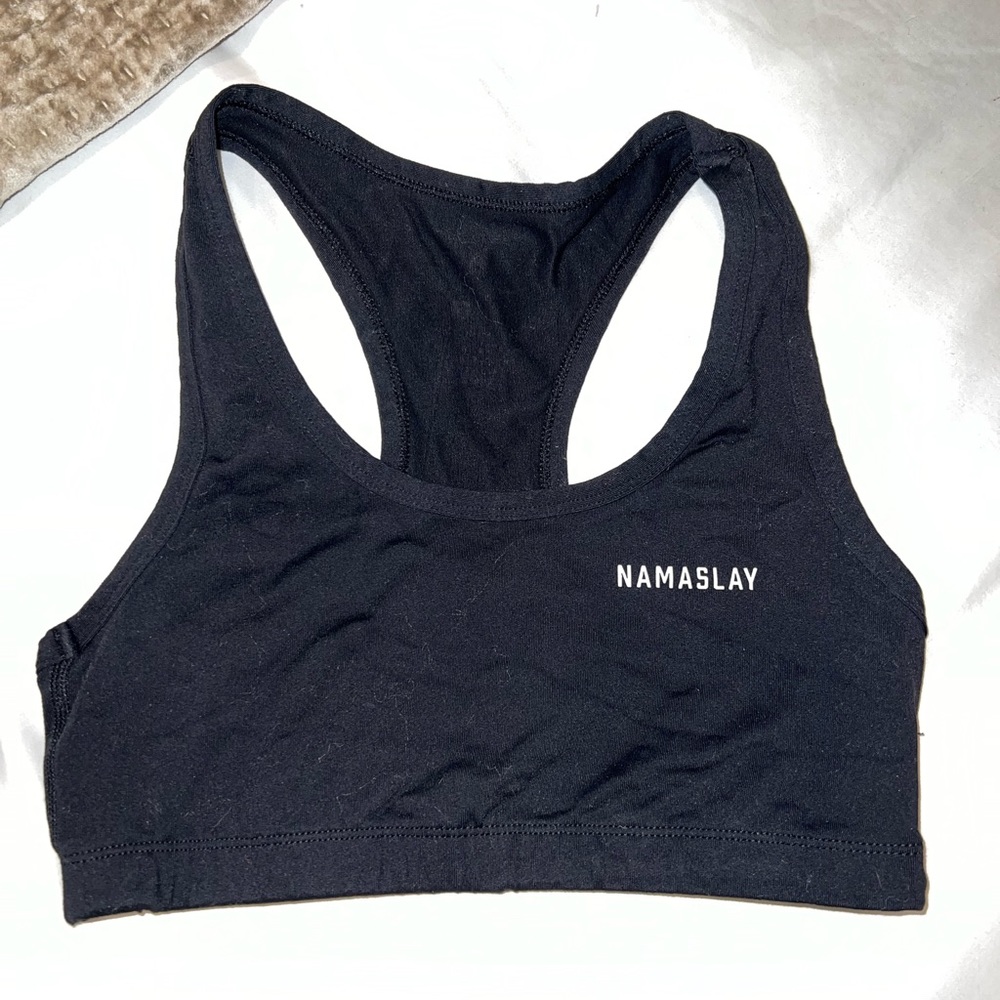 Spiritual Gangster “Namaslay” sports bra: size small, black